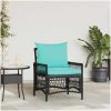 Trädgårdsstol med Kuddar Svart 60x70x78 cm Poly Rattan vidaXL Standard – miniatyr 1