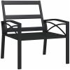 Trädgårdsstol med sandfärgade dynor 68x76x79 cm stål vidaXL – miniatyr 4