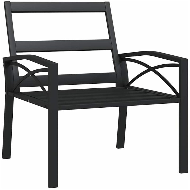 Trädgårdsstol med sandfärgade dynor 68x76x79 cm stål vidaXL – bild 4