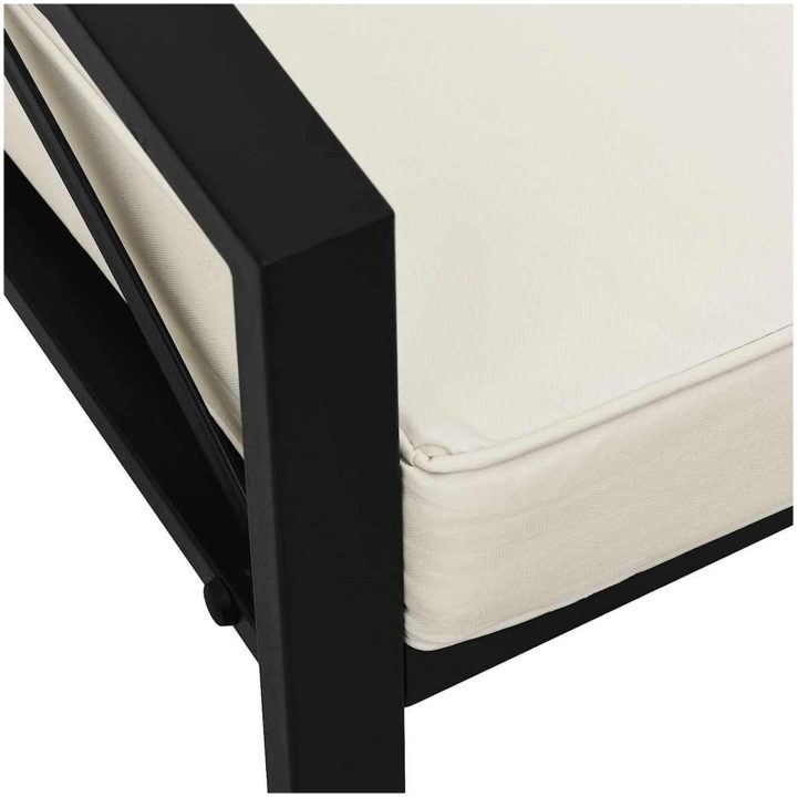 Trädgårdsstol med sandfärgade dynor 68x76x79 cm stål vidaXL – bild 6