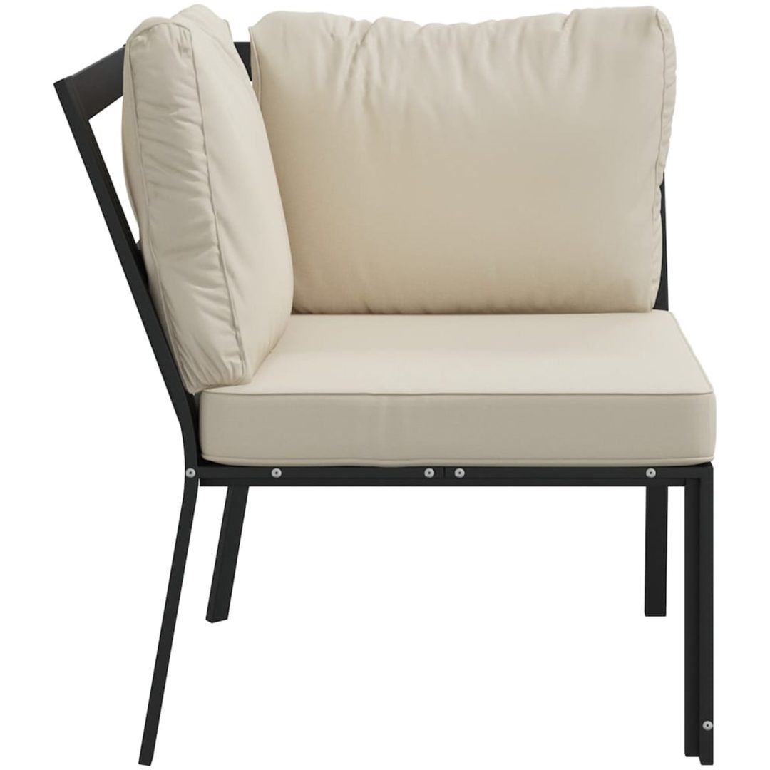 Trädgårdsstol med sandfärgade dynor 76x76x79 cm stål vidaXL – bild 4