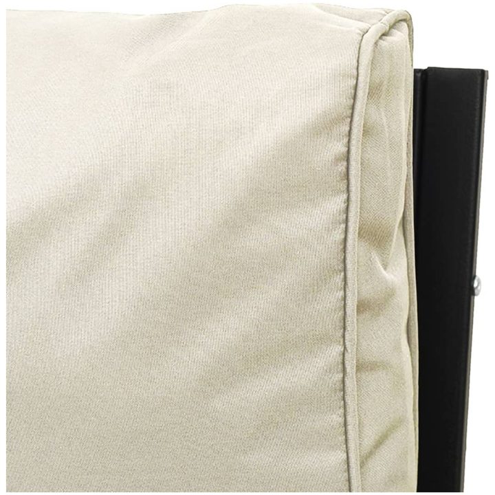 Trädgårdsstol med sandfärgade dynor 76x76x79 cm stål vidaXL – bild 5