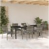 Trädgårdsstol Set med kudde 7 pcs Grå vidaXL 200 x 80 x 73 cm – miniatyr 4