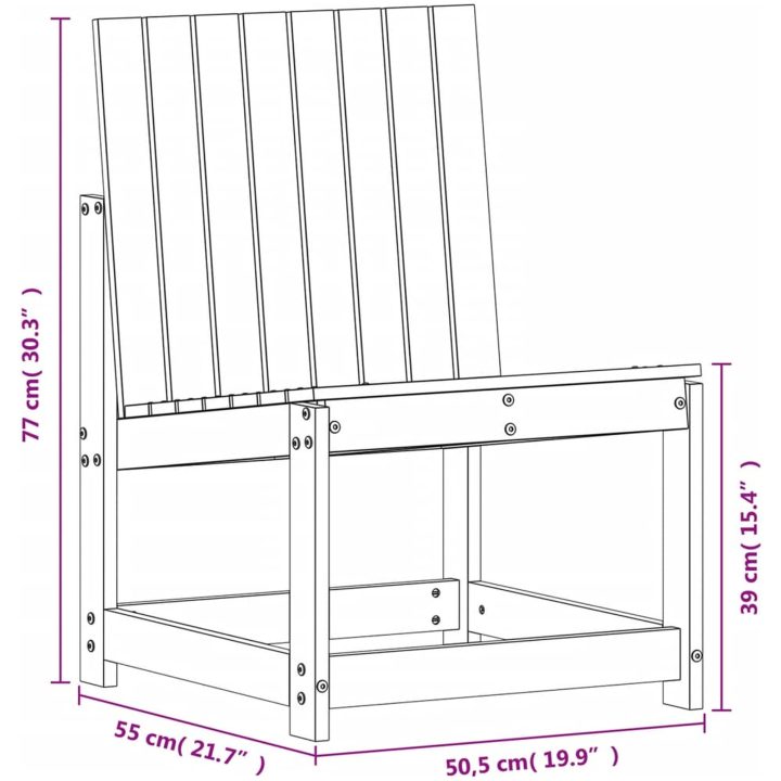 Trädgårdsstol vaxbrun 50,5x55x77 cm massiv furu vidaXL – bild 9