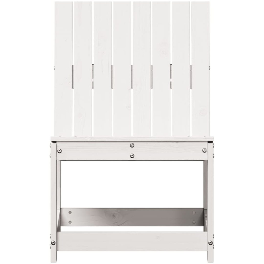 Trädgårdsstol vit 50,5x55x77 cm massiv furu vidaXL – bild 4