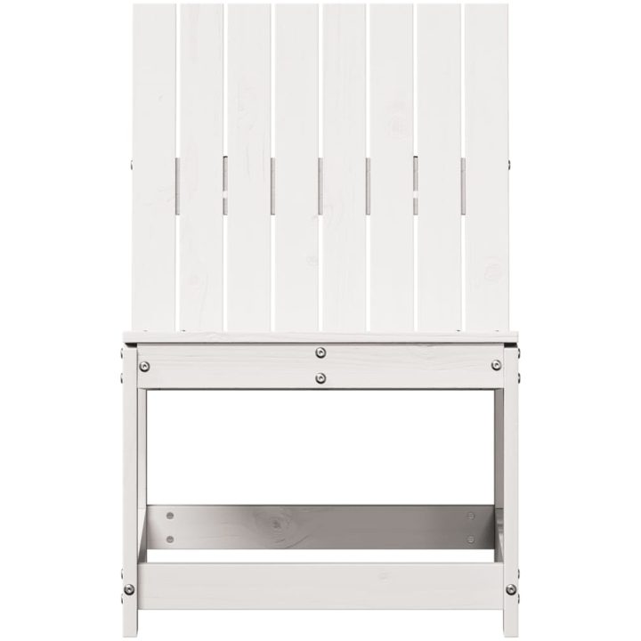 Trädgårdsstol vit 50,5x55x77 cm massiv furu vidaXL – bild 4