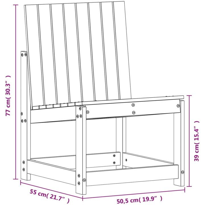 Trädgårdsstol vit 50,5x55x77 cm massiv furu vidaXL – bild 9