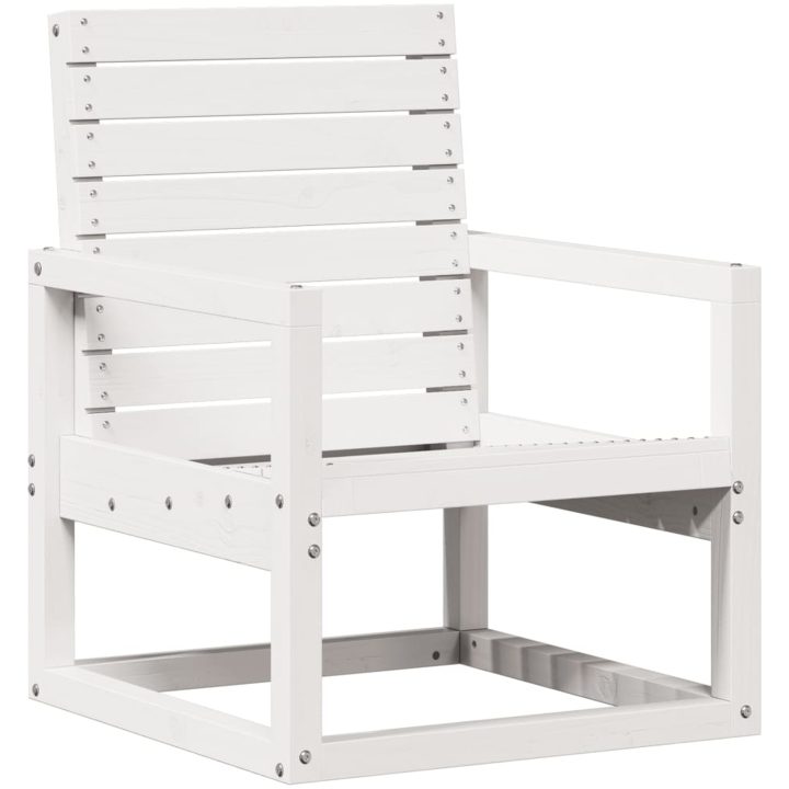 Trädgårdsstol vit 57,5x63x76 cm massiv furu vidaXL – bild 2