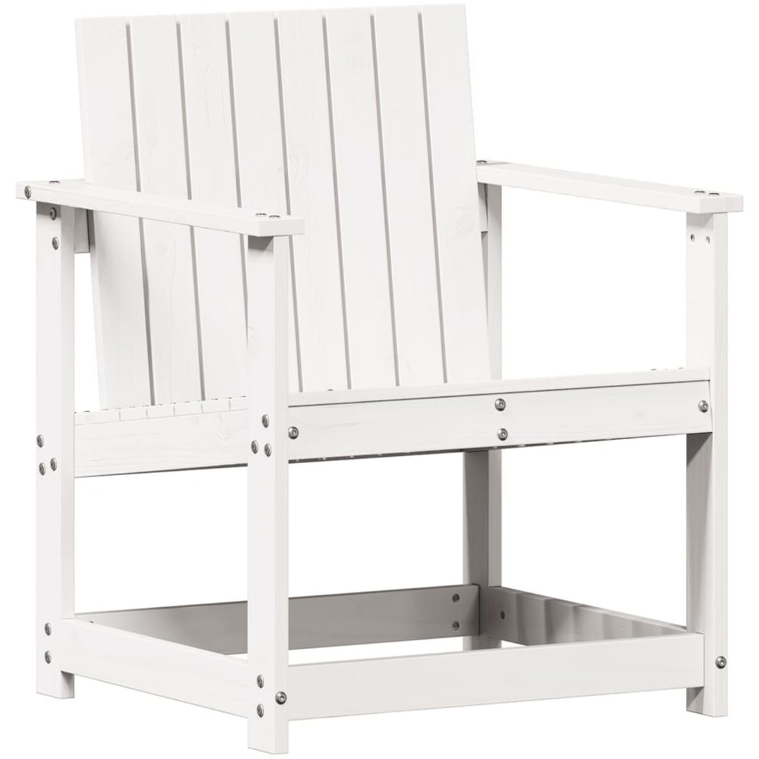 Trädgårdsstol vit 62x56x77 cm massiv furu vidaXL – bild 2