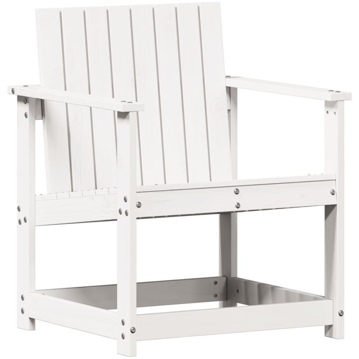 Trädgårdsstol vit 62x56x77 cm massiv furu vidaXL – bild 2