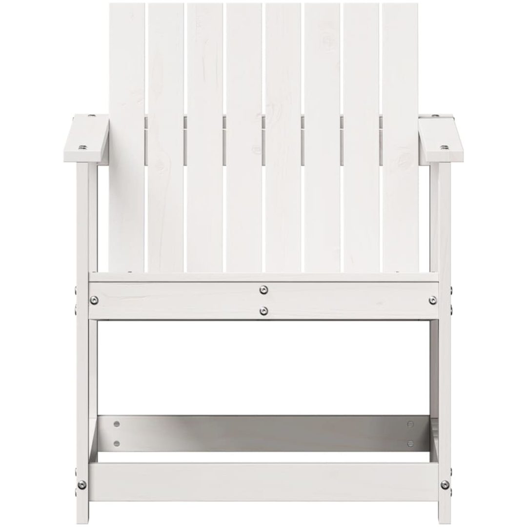 Trädgårdsstol vit 62x56x77 cm massiv furu vidaXL – bild 4
