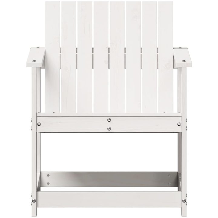 Trädgårdsstol vit 62x56x77 cm massiv furu vidaXL – bild 4