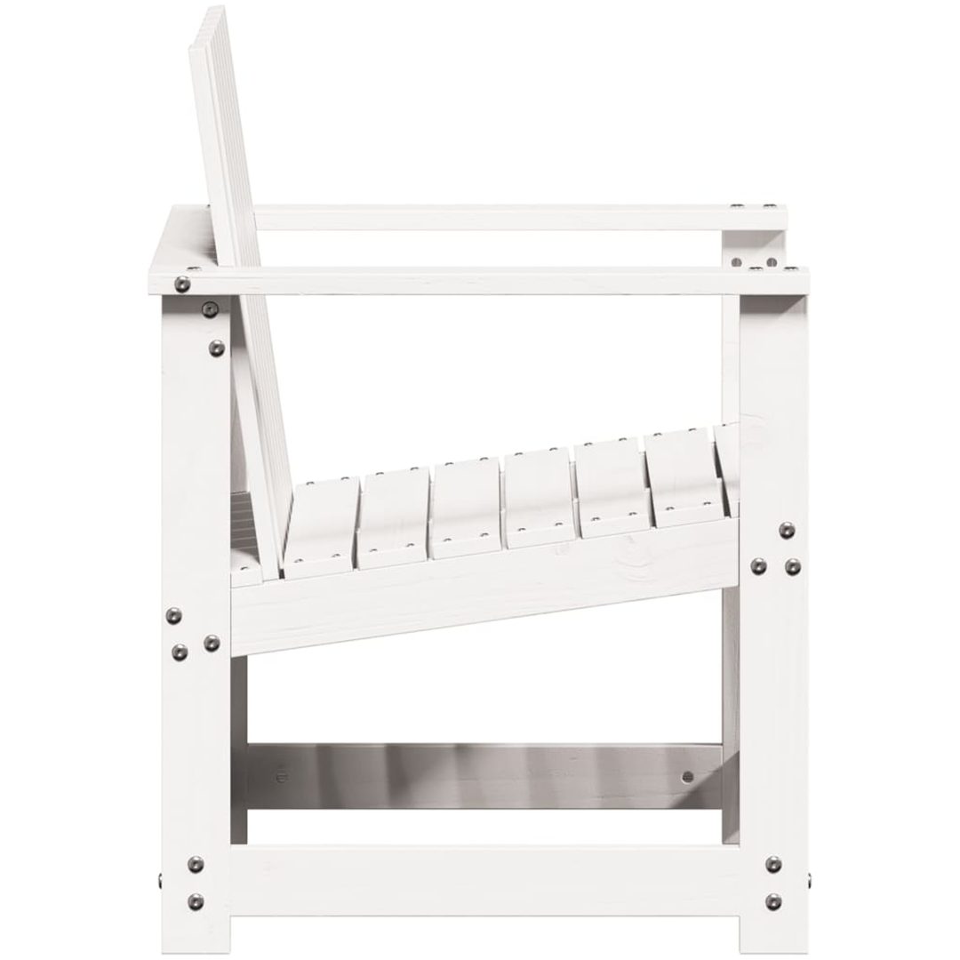 Trädgårdsstol vit 62x56x77 cm massiv furu vidaXL – bild 5