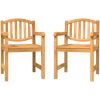 Trädgårdsstolar 2 st 58x59x88 cm massiv teak vidaXL – miniatyr 2