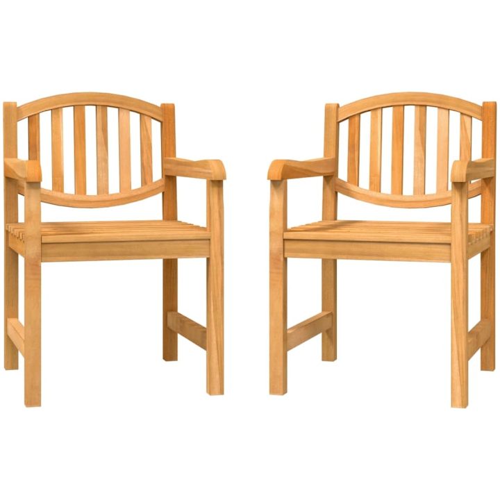 Trädgårdsstolar 2 st 58x59x88 cm massiv teak vidaXL – bild 2