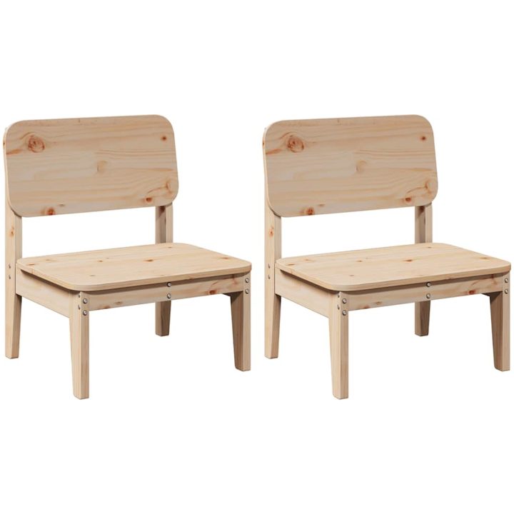 Trädgårdsstolar 2 st 60x52,5x72 cm massiv furu vidaXL – bild 2