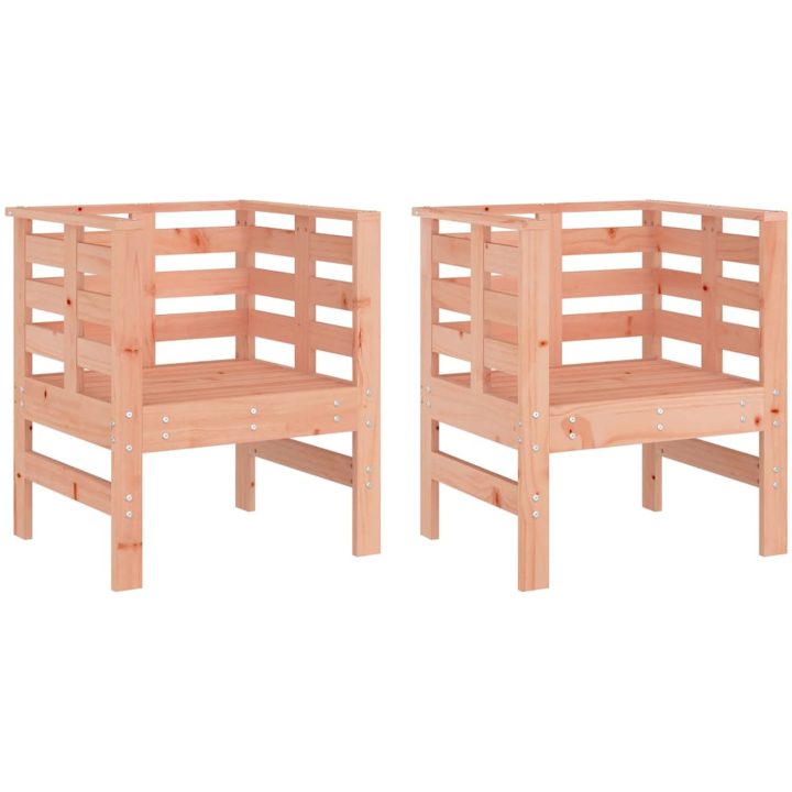 Trädgårdsstolar 2 st 61,5x53x71 cm massiv douglasträ vidaXL – bild 2