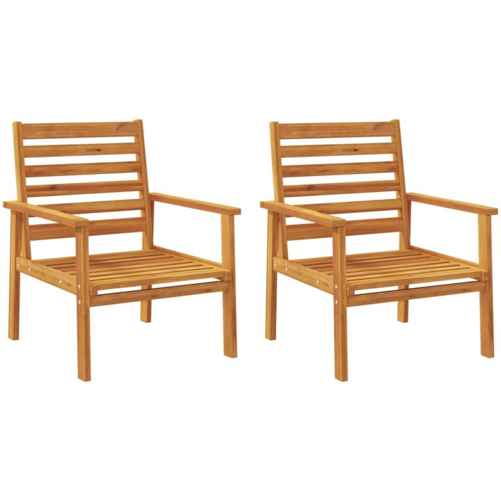 Trädgårdsstolar 2 st 66,5x65x81 cm massivt akaciaträ vidaXL – bild 2