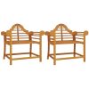 Trädgårdsstolar 2 st 91x62x94 cm massiv teak vidaXL – miniatyr 2