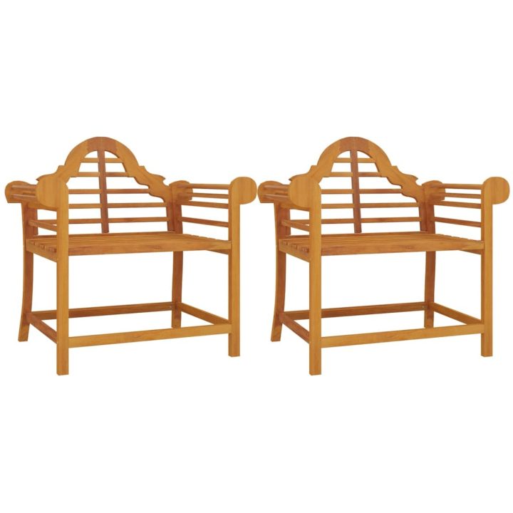 Trädgårdsstolar 2 st 91x62x94 cm massiv teak vidaXL – bild 2