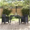 Trädgårdsstolar 2 st Antracit Poly Rattan vidaXL 53 x 49 x 85 cm – miniatyr 3