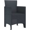 Trädgårdsstolar 2 st Antracit Poly Rattan vidaXL 53 x 49 x 85 cm – miniatyr 4
