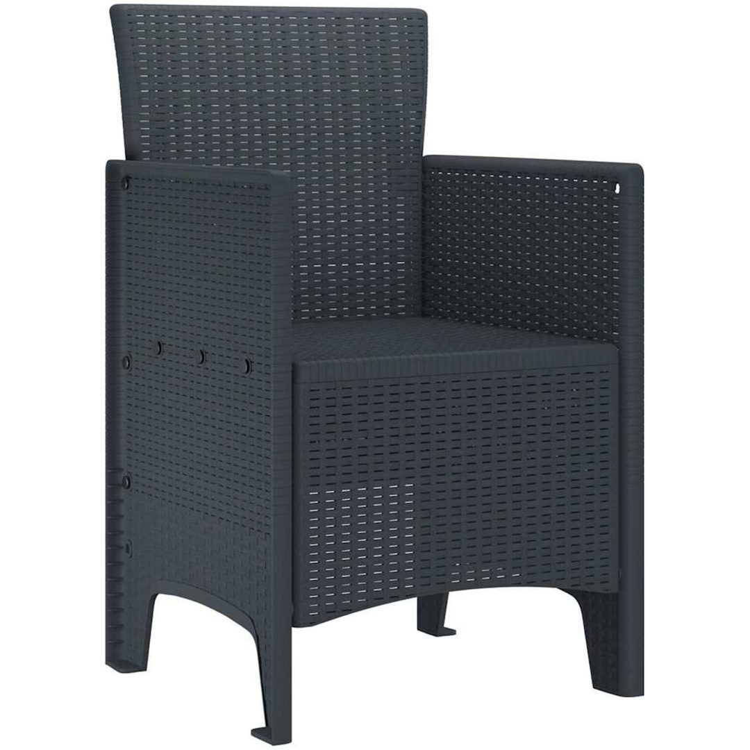 Trädgårdsstolar 2 st Antracit Poly Rattan vidaXL 53 x 49 x 85 cm – bild 4