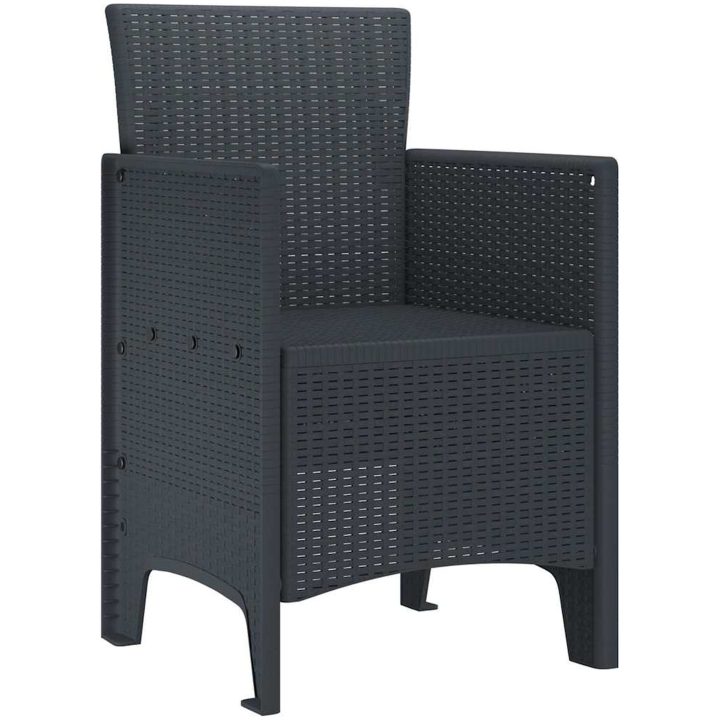 Trädgårdsstolar 2 st Antracit Poly Rattan vidaXL 53 x 49 x 85 cm – bild 4
