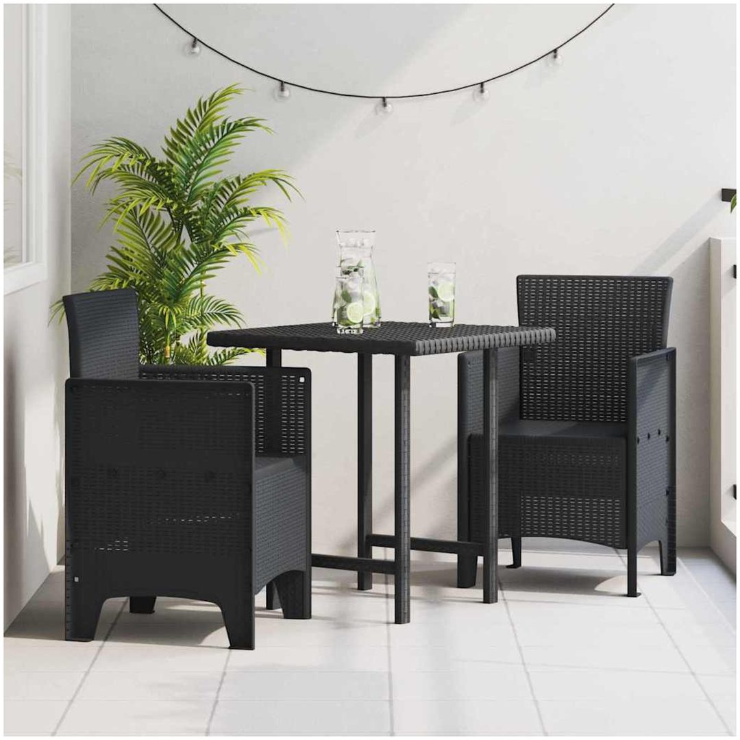 Trädgårdsstolar 2 st Antracit Poly Rattan vidaXL 53 x 49 x 85 cm