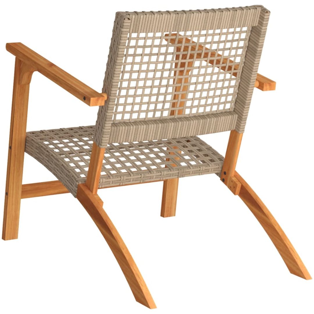 Trädgårdsstolar 2 st beige konstrotting akaciaträ vidaXL – bild 7