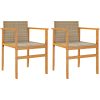 Trädgårdsstolar 2 st beige konstrotting och massivt trä vidaXL – miniatyr 2