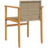 Trädgårdsstolar 2 st beige konstrotting och massivt trä vidaXL – miniatyr 7