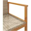 Trädgårdsstolar 2 st beige konstrotting och massivt trä vidaXL – miniatyr 9