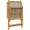 Trädgårdsstolar 2 st beige massivt trä akacia och konstrotting vidaXL – miniatyr 8