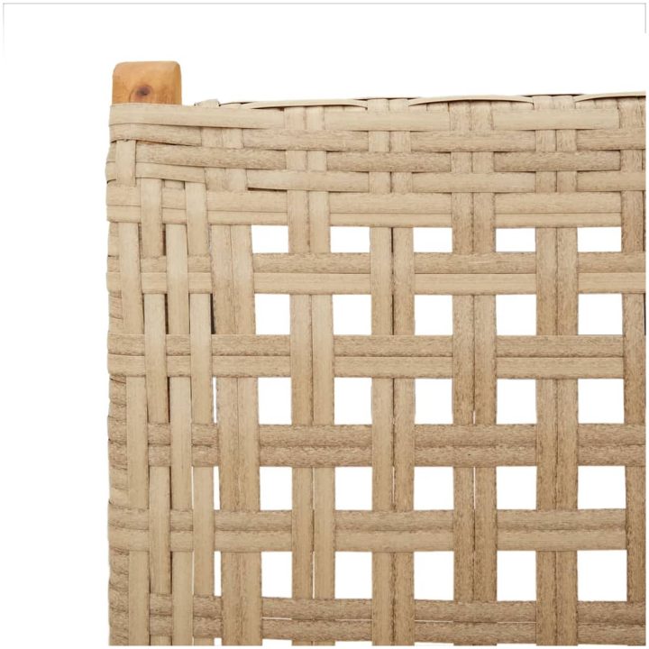 Trädgårdsstolar 2 st beige massivt trä akacia och konstrotting vidaXL – bild 9