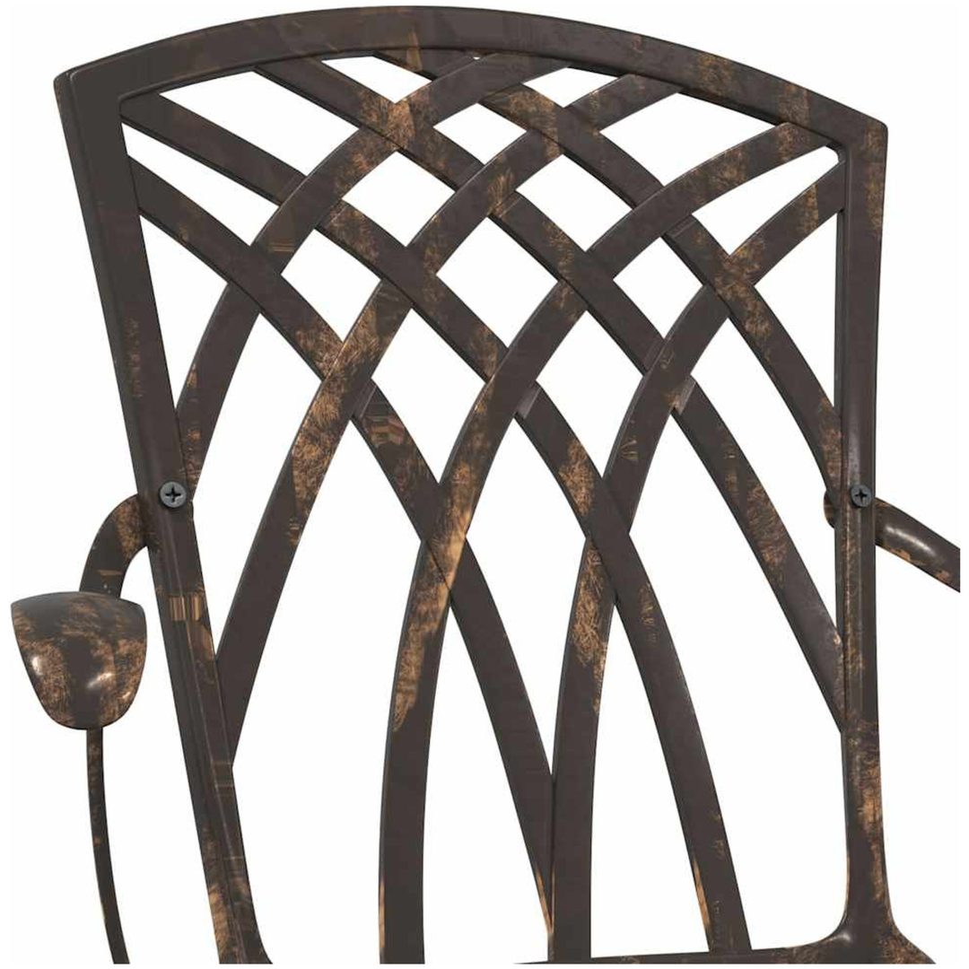 Trädgårdsstolar 2 st Brons Gjuten Aluminium vidaXL 53 x 51 x 88.5 cm – bild 7