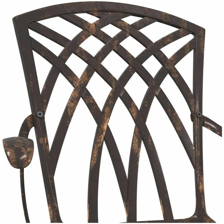 Trädgårdsstolar 2 st Brons Gjuten Aluminium vidaXL 53 x 51 x 88.5 cm – bild 7