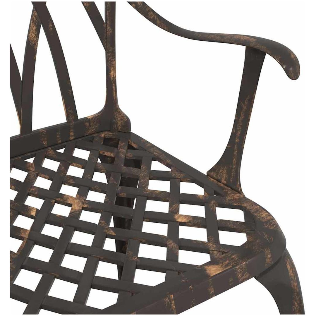 Trädgårdsstolar 2 st Brons Gjuten Aluminium vidaXL 53 x 51 x 88.5 cm – bild 8
