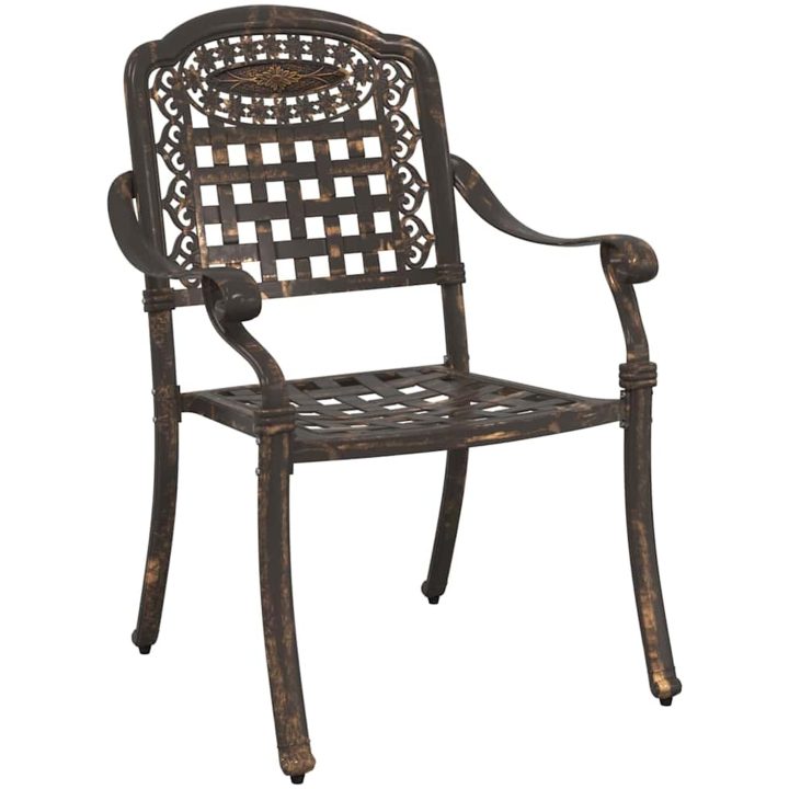 Trädgårdsstolar 2 st Brons Gjutjärn vidaXL 55 x 56,5 x 91 cm – bild 3