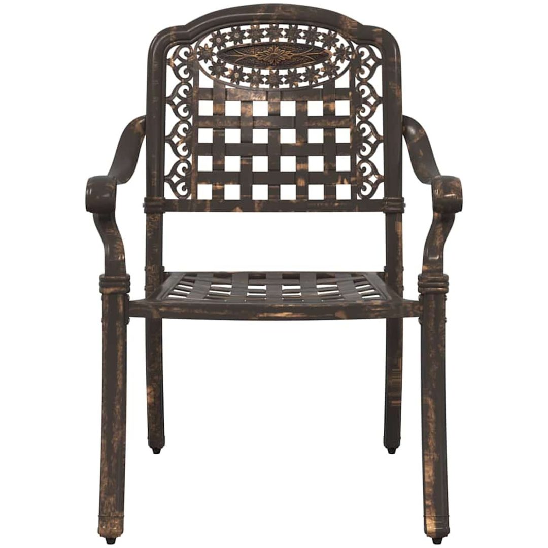 Trädgårdsstolar 2 st Brons Gjutjärn vidaXL 55 x 56,5 x 91 cm – bild 4