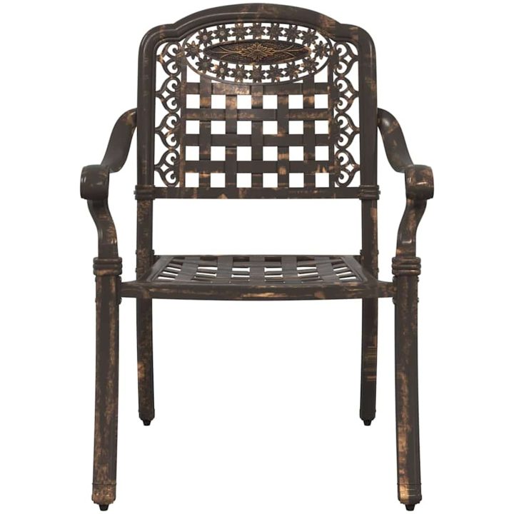 Trädgårdsstolar 2 st Brons Gjutjärn vidaXL 55 x 56,5 x 91 cm – bild 4
