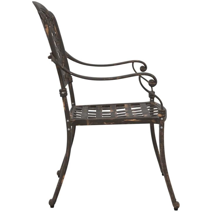 Trädgårdsstolar 2 st Brons Gjutjärn vidaXL 55 x 56,5 x 91 cm – bild 5