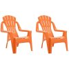 Trädgårdsstolar 2 st för barn orange 37x34x44 cm PP träutseende vidaXL – miniatyr 2
