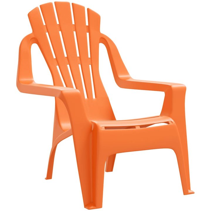 Trädgårdsstolar 2 st för barn orange 37x34x44 cm PP träutseende vidaXL – bild 3