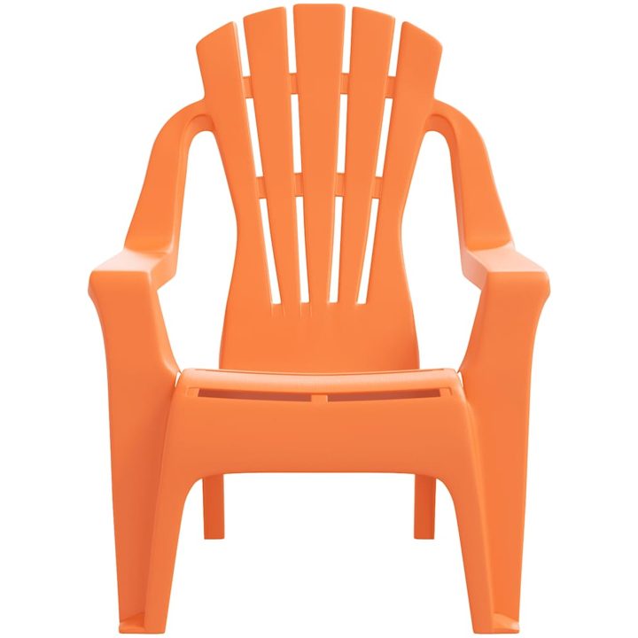 Trädgårdsstolar 2 st för barn orange 37x34x44 cm PP träutseende vidaXL – bild 4