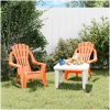 Trädgårdsstolar 2 st för barn orange 37x34x44 cm PP träutseende vidaXL – miniatyr 1