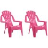 Trädgårdsstolar 2 st för barn rosa 37x34x44 cm PP träutseende vidaXL – miniatyr 2