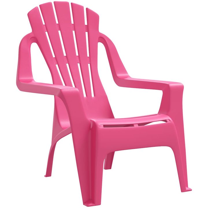 Trädgårdsstolar 2 st för barn rosa 37x34x44 cm PP träutseende vidaXL – bild 3