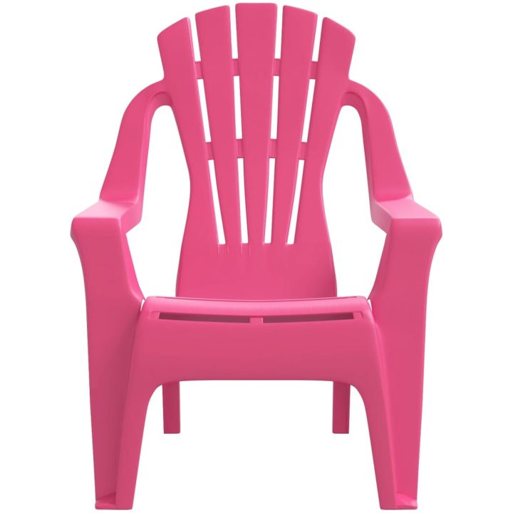Trädgårdsstolar 2 st för barn rosa 37x34x44 cm PP träutseende vidaXL – bild 4
