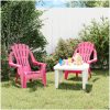 Trädgårdsstolar 2 st för barn rosa 37x34x44 cm PP träutseende vidaXL – miniatyr 1